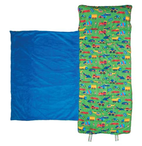 Stephen Joseph, Toddler All Over Print Nap Mat with Soft Blanket and Removable Pillow for Boys & Girls, Kids Sleeping Bag for Elementary, Daycare, Preschool with Carry Handle, Transportation - Image 1