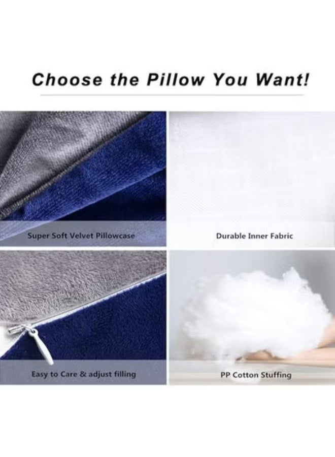 60 inch pregnancy pillow, detachable u shaped full body pillow, nursing and maternity pillow for back, hips, legs and belly support for pregnant women with removable cover (blue grey) - Image 5