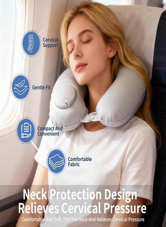 Fvbber Inflatable Travel Pillows, Large+medium-grey(2pack), 5 - Image 4
