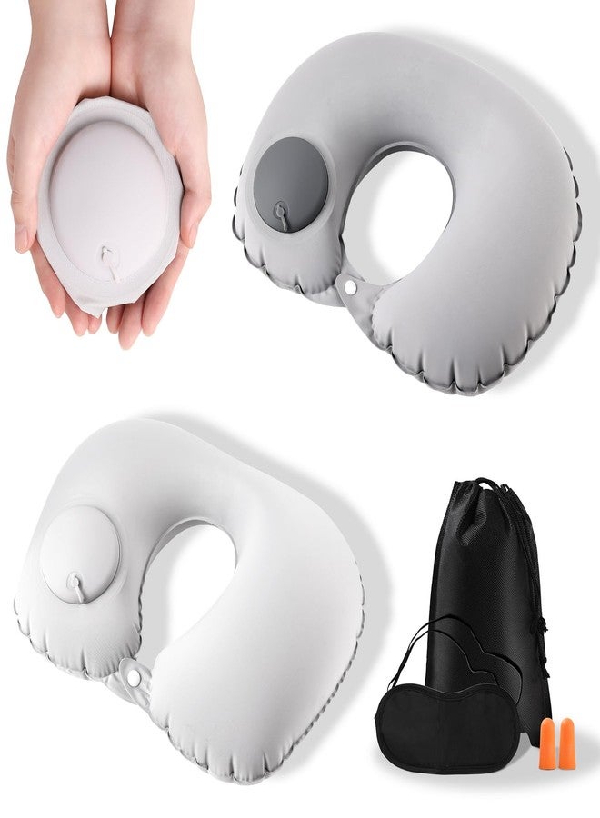 Fvbber Inflatable Travel Pillows, Large+medium-grey(2pack), 5 - Image 1