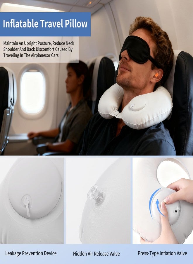 Fvbber Inflatable Travel Pillows, Large+medium-grey(2pack), 5 - Image 3