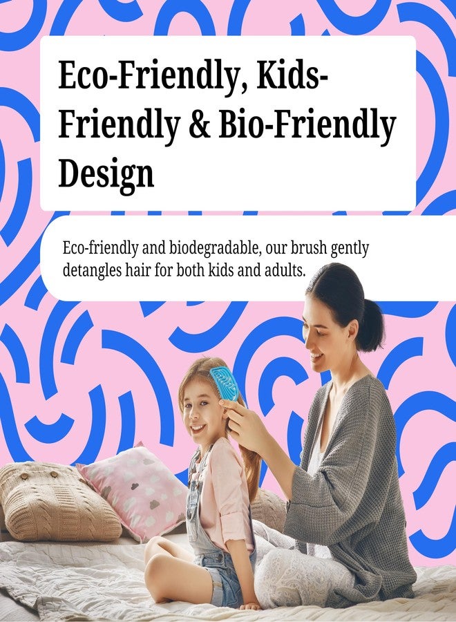 Farenheit Tangols Gentle Detangler Hair Brush - Soft Detangling., Double Curved Straw Hair Brush for Kids & Adults, Wet & Dry Detangler Hair Styling, Curly Hair Detangler Brush, Eco-Friendly Design (Blue) - Image 3