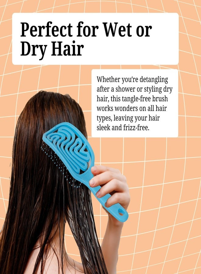 Farenheit Tangols Gentle Detangler Hair Brush - Soft Detangling., Double Curved Straw Hair Brush for Kids & Adults, Wet & Dry Detangler Hair Styling, Curly Hair Detangler Brush, Eco-Friendly Design (Blue) - Image 5
