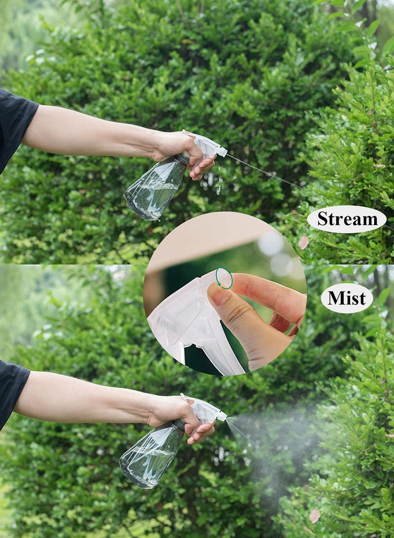 Qiccijoo Qiccijoo Spray Bottles 2 Pack 500ml/17oz Empty Plastic Spray Bottles for Cleaning,Hair,Solutions,Plants, Pets, Squirt Bottle Adjustable Fine Mist to Stream (Green & Orange) - Image 4
