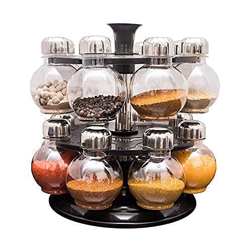 AVMPHD Multipurpose Plastic Big Revolving Spice Rack 16 in 1 Masala Rack SetCondiment SetSpice Container - Image 3