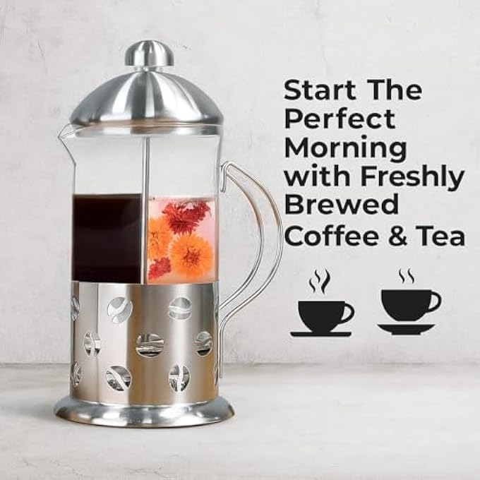 FITTO Maker Stainless Steel Insulated Coffee Press 304 Grade 3Level Filtration System Dishwasher Safe 600Ml - Image 3