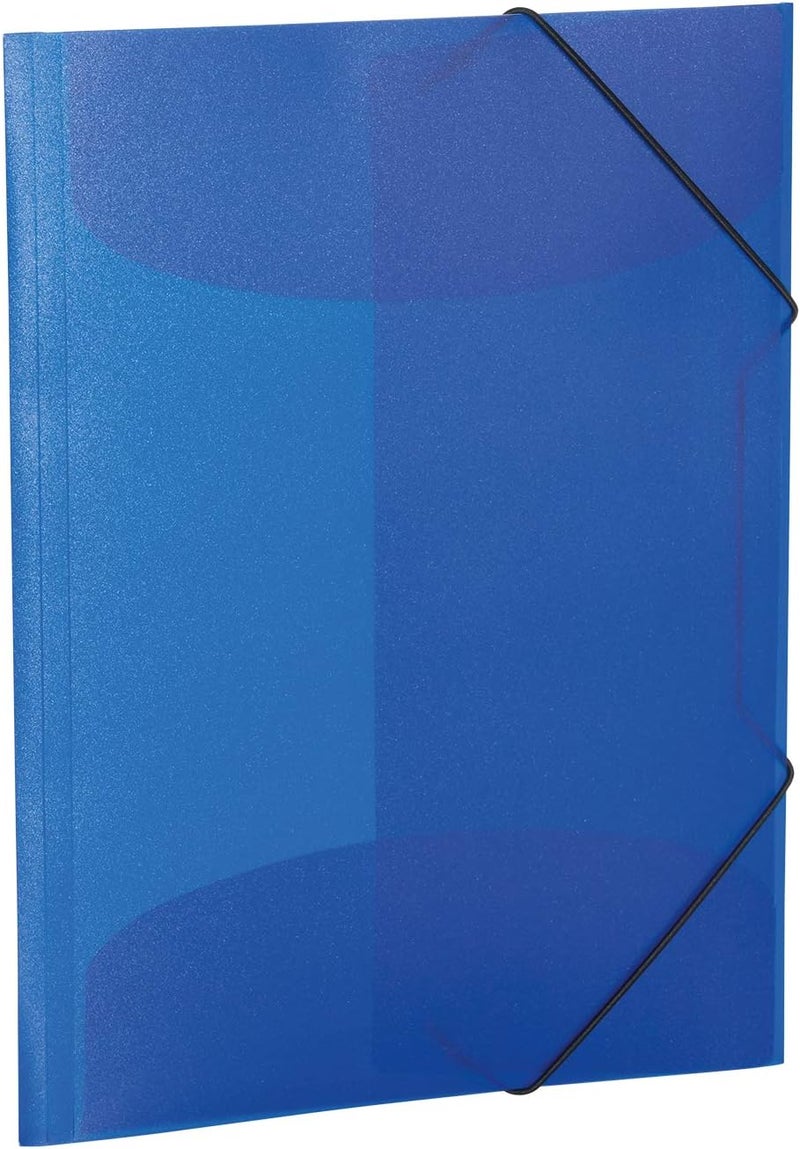 Herma Elastic Folder Translucent in Navy Blue, A3, Sturdy Plastic, with 3 Inner Flaps, 1 Span Folder - Image 1