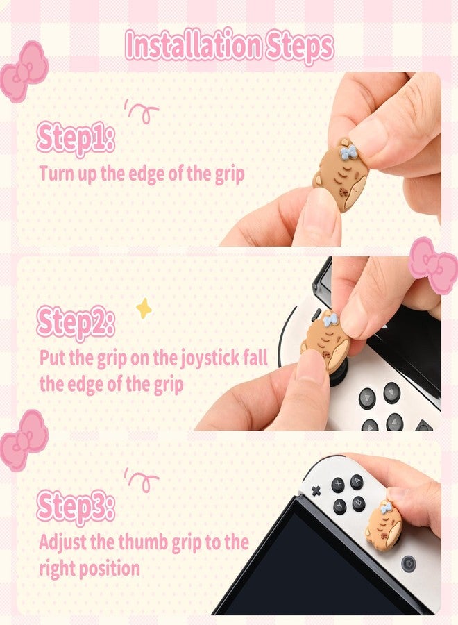 GeekShare 4PCS Switch Thumb Grip Caps,Kawaii Thumbstick Caps,Soft Silicone Joystick Cover Compatible with Switch/OLED/Switch Lite - Mikko Sweet Thoughts - Image 3