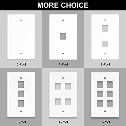 iwillink 2-Port Keystone Wall Plate 10-Pack, Low Profile Ethernet Wall Plates for Keystone Jack, White - Image 5