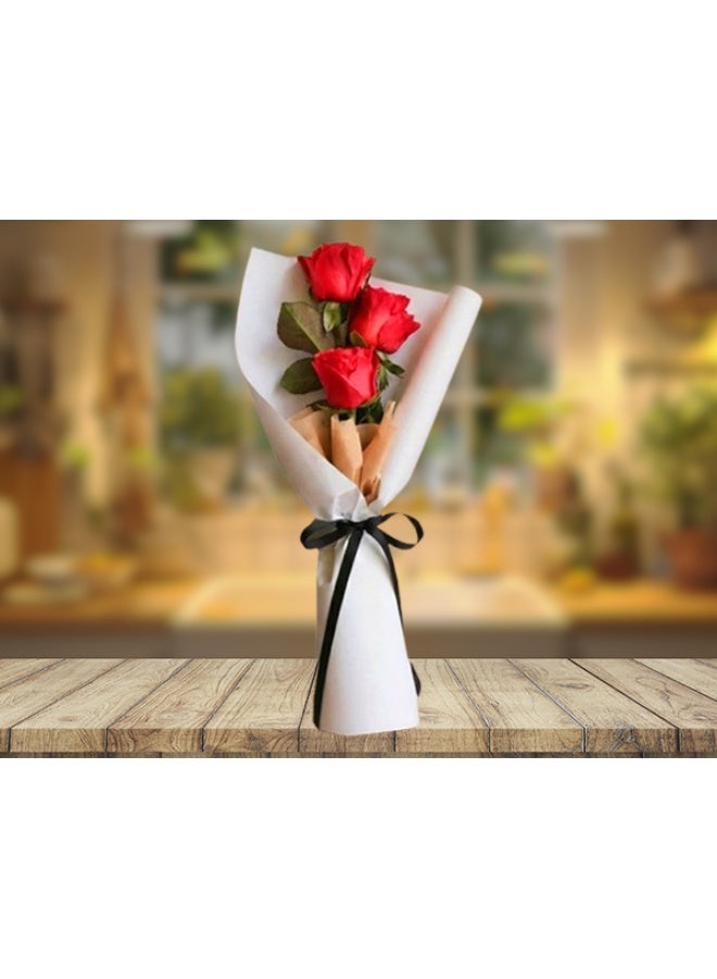 Classic Red Rose Trio