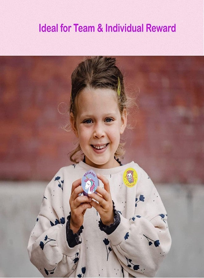 RUJVE 1000 Pieces Unicorn Sticker for Kids, Self Adhesive Decoration Stickers for School/Birthday/Party/Book/Gift Bag Decorations (2 Roll, 2 X 500=1000 Pcs Stickers, Diameter - 1 Inch) (Pack-2) - Image 5