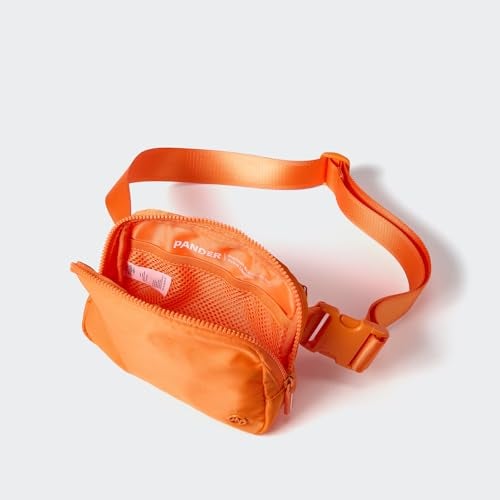 Pander Two Way Zipper Fanny Pack Nylon Everywhere Belt Bag for Women, Water Repellent Waist Packs, Crossbody Bags with Adjustable Strap (Dark Orange). - Image 5