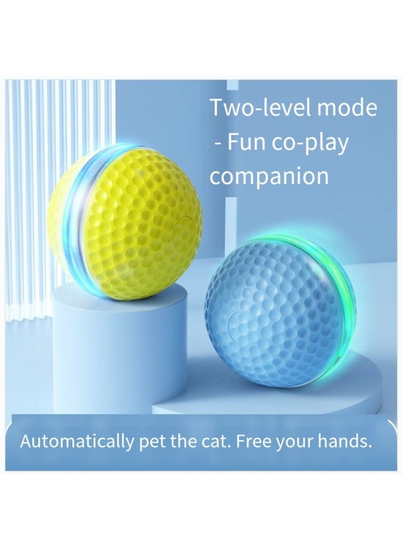 كيو زد كرتان لعبة للحيوانات الأليفة لإثارة القطط، كرات دوارة تعمل بالجاذبية، كرات ترفيهية ذاتية للقطط، مقاومة للعض، لتخفيف المرح، كرات دوارة أوتوماتيكية. - Image 1