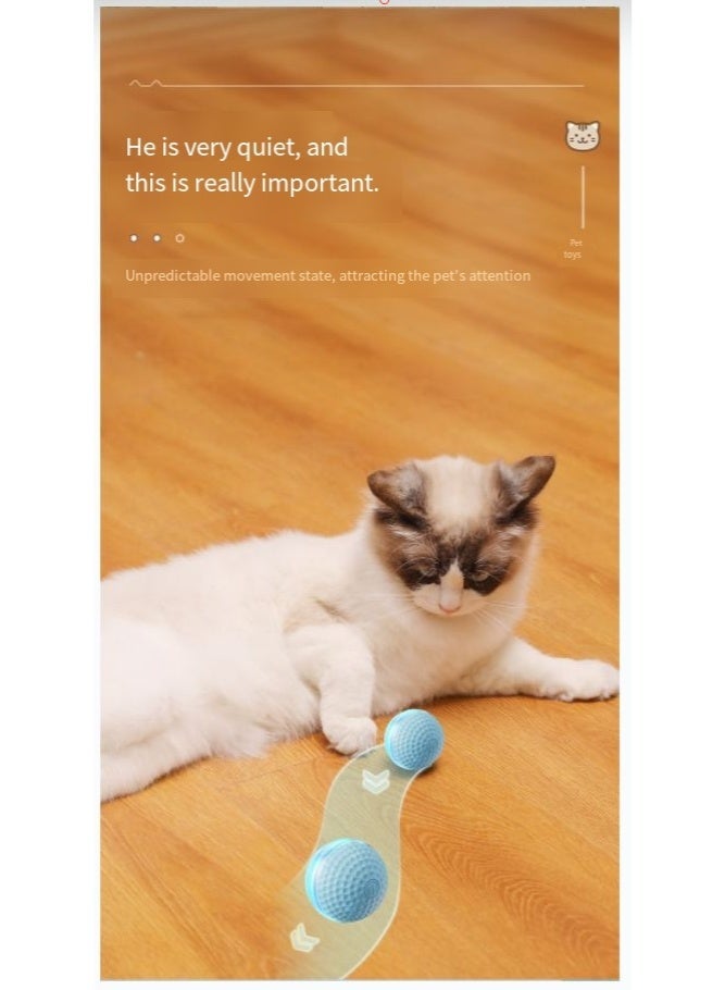 كيو زد كرتان لعبة للحيوانات الأليفة لإثارة القطط، كرات دوارة تعمل بالجاذبية، كرات ترفيهية ذاتية للقطط، مقاومة للعض، لتخفيف المرح، كرات دوارة أوتوماتيكية. - Image 4
