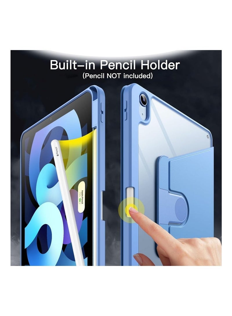LEDIN 2 in 1 Rotating Case for iPad 10th Generation 10.9 inch (2022) with Pencil Holder,360 Degree Rotation Protective Stand Slim Cover Clear Back, Auto Wake/Sleep With Tempered Glass - Image 4