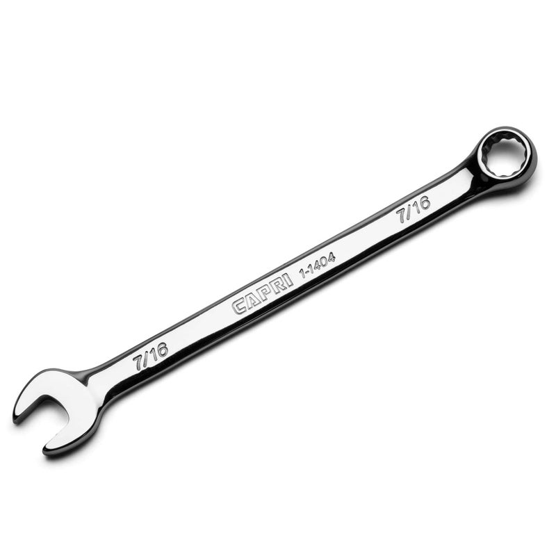 Capri Tools 7/16-inch Combination Wrench, 12 Point, SAE, Chrome (1-1404) - Image 1