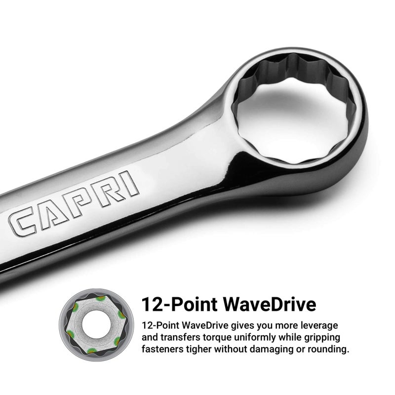 Capri Tools 7/16-inch Combination Wrench, 12 Point, SAE, Chrome (1-1404) - Image 4