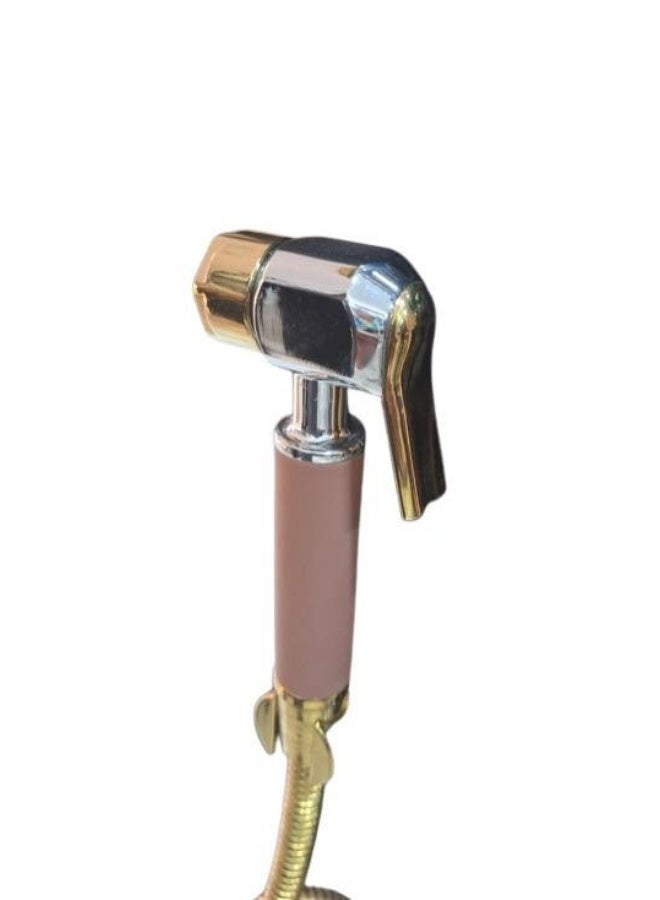 Hand Held Bidet Sprayer Stainless Steel Sprayer Shattaf Toilet Bidet Shower Head with 125 mm x 55 mm Hose and Bracket Holder gold - Image 2