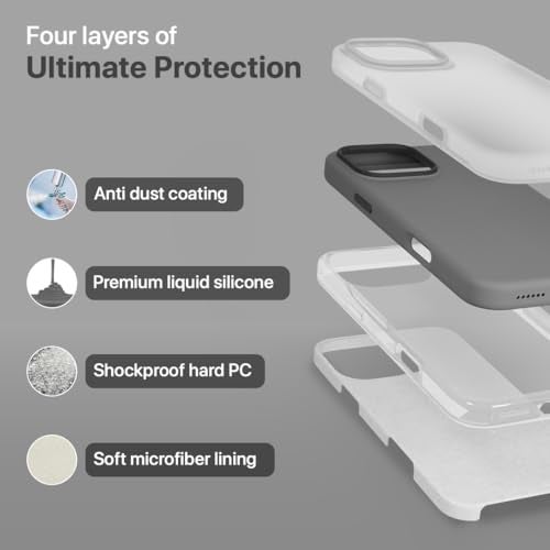 CASEGEAR Silicone Snap Fit Back Cover Case Compatible with iPhone 16 Pro Max | 8 Feet Drop Protection | Compatible with MagSafe | 360° Protection | Shockproof & Scratch Resistant | Grey - Image 5
