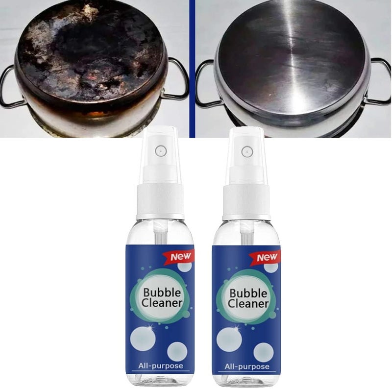 Foaming Heavy Oil Stain Cleaner, Foam Spray All-Purpose Bubble Rust Remover Kitchen Cleaning Spray, Rinse-Free Grease Removal (60ML) - Image 1