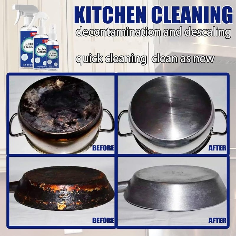 Foaming Heavy Oil Stain Cleaner, Foam Spray All-Purpose Bubble Rust Remover Kitchen Cleaning Spray, Rinse-Free Grease Removal (60ML) - Image 3