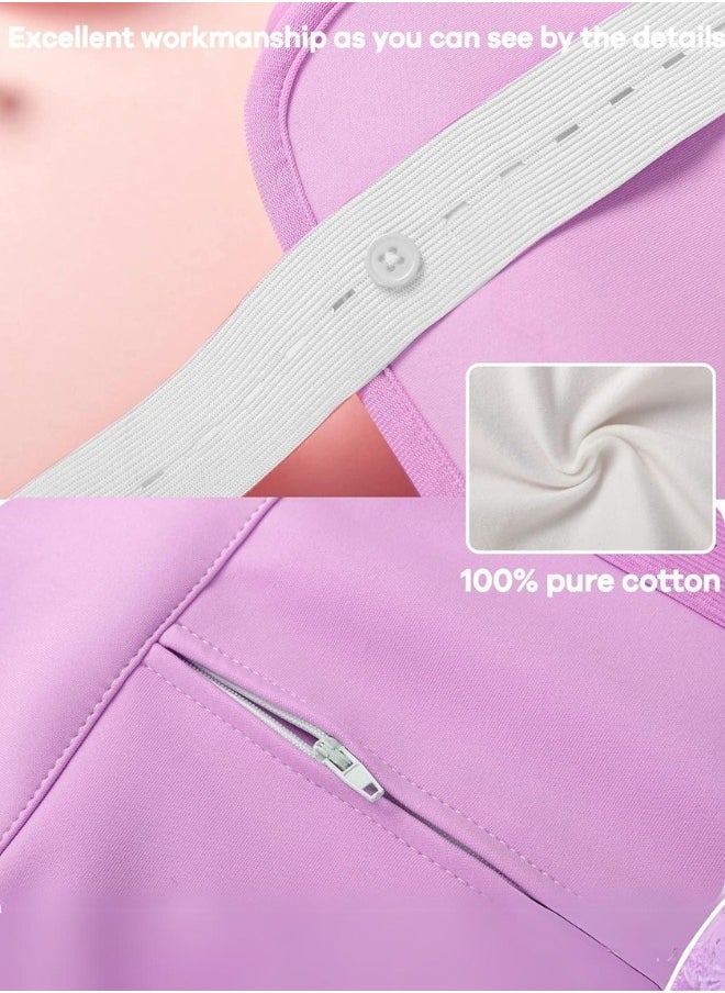 NIKITA.VIVI 3 in 1 Castor Oil Wrap Pack Set Neck, Chest Pads & Waist Purple (Oil Not Included) Castor Oil Compress Kit Organic Cotton Packs for Liver Detox Comfort Sleep Castor Oil Wrap Stomach  - Image 4