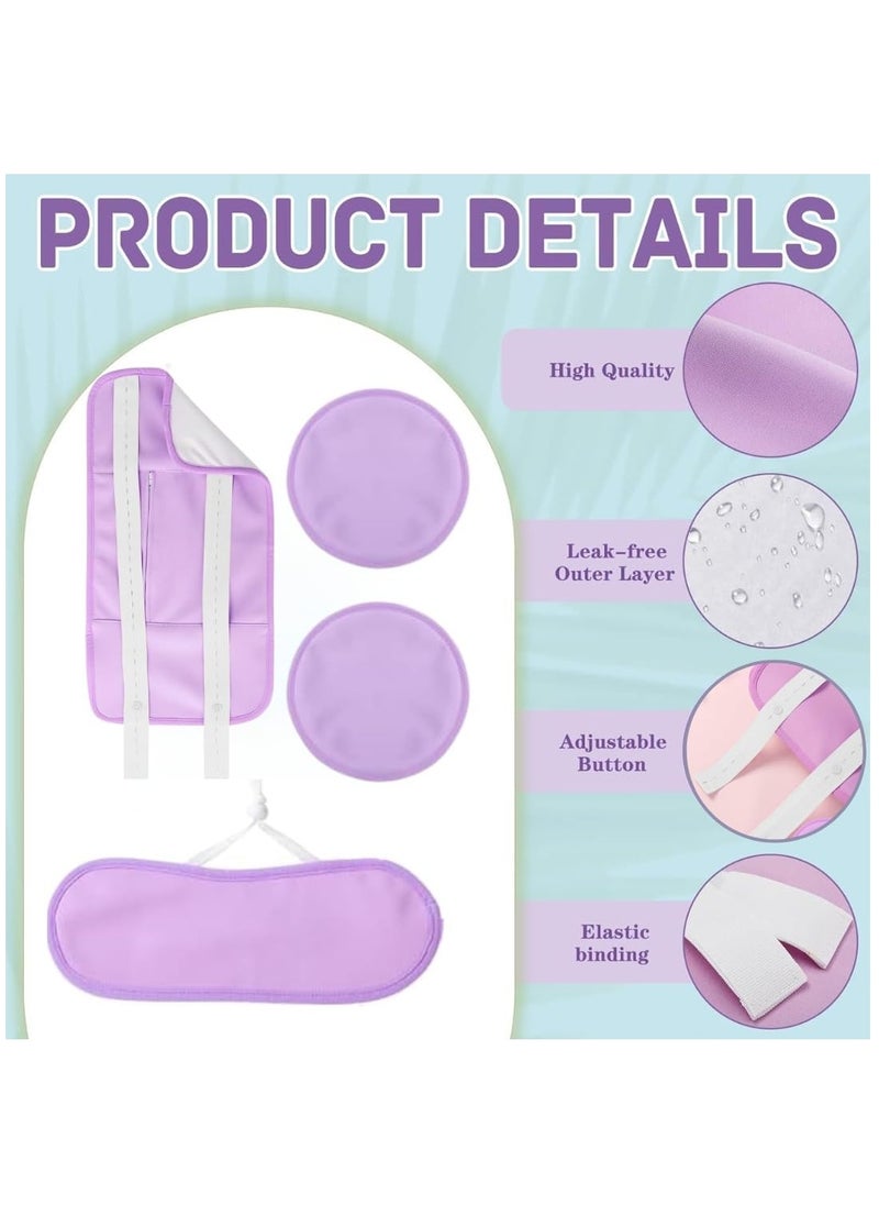 NIKITA.VIVI 3 in 1 Castor Oil Wrap Pack Set Neck, Chest Pads & Waist Purple (Oil Not Included) Castor Oil Compress Kit Organic Cotton Packs for Liver Detox Comfort Sleep Castor Oil Wrap Stomach  - Image 2