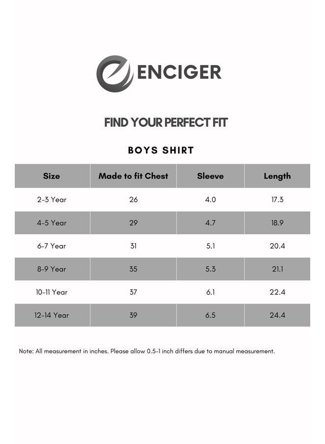 ENCIGER ® Boys Printed Casual Shirt – Short Sleeve Button Down Lightweight Daily Wear Top with Tropical Design (KS1_Green Navy_12_14Y) - Image 5
