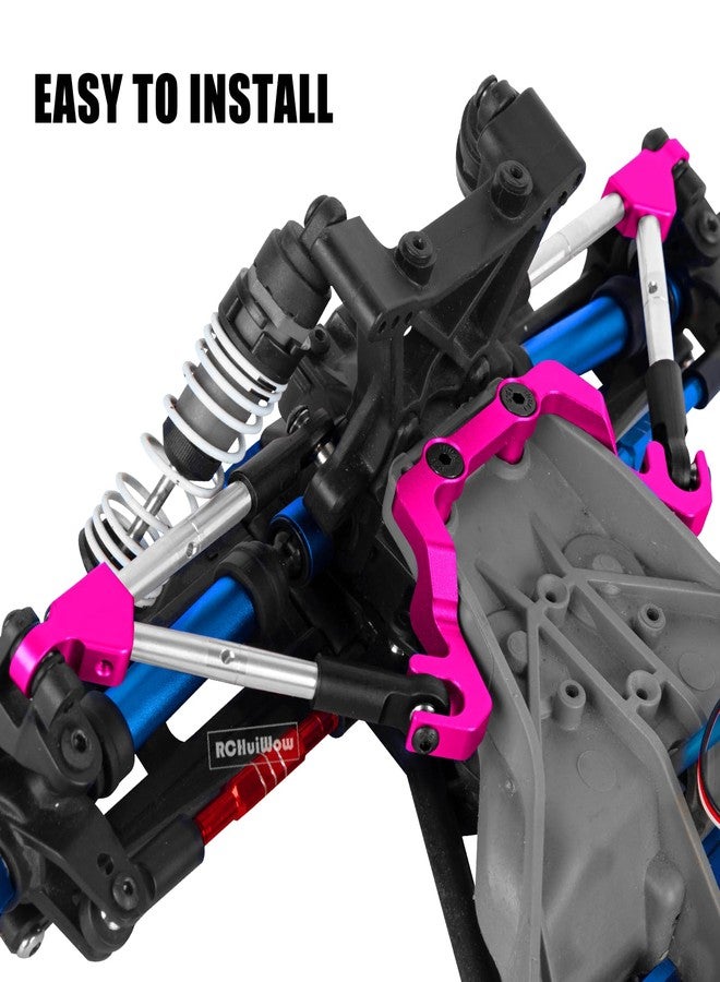 قضبان ربط أمامية RCHuiWow RC 7075 مع مثبت، قطع غيار مُحسّنة لمحور C، مناسبة لسيارة Slash 4x4 LCG 4WD بمقياس 1/10، قضبان ربط أمامية من سبائك الألومنيوم مع مثبت، لون وردي - Image 3