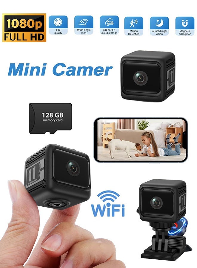 WiFi Mini Camera, Free Cloud Storage & 128G SD Card, 1080P HD Smallest Cam, Surveillance Wireless Camera with AI Motion Detection, Auto Night Vision - Image 2