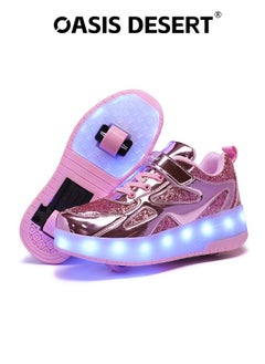 OASIS DESERT LED Flash Light Fashion Shiny Sneaker Skate Shoes With Wheels And Lightning Sole  - Image 1