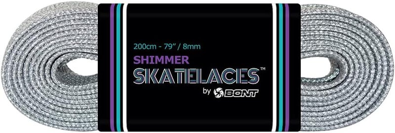 Bont Skates 8mm Shimmer Laces - 79" 96" 108" - Cyborg Silver - Image 3