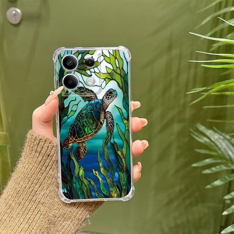 Artistic Sea Turtle Phone Case For Oppo A57 4G Mixed Transparent Shockproof Cover - Image 2