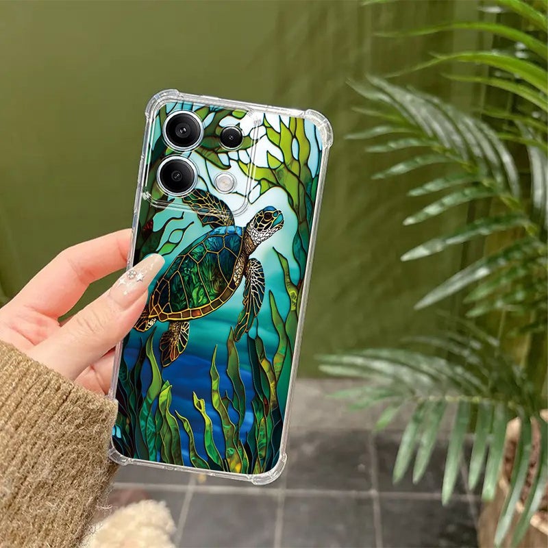 Artistic Sea Turtle Phone Case For Oppo A57 4G Mixed Transparent Shockproof Cover - Image 5