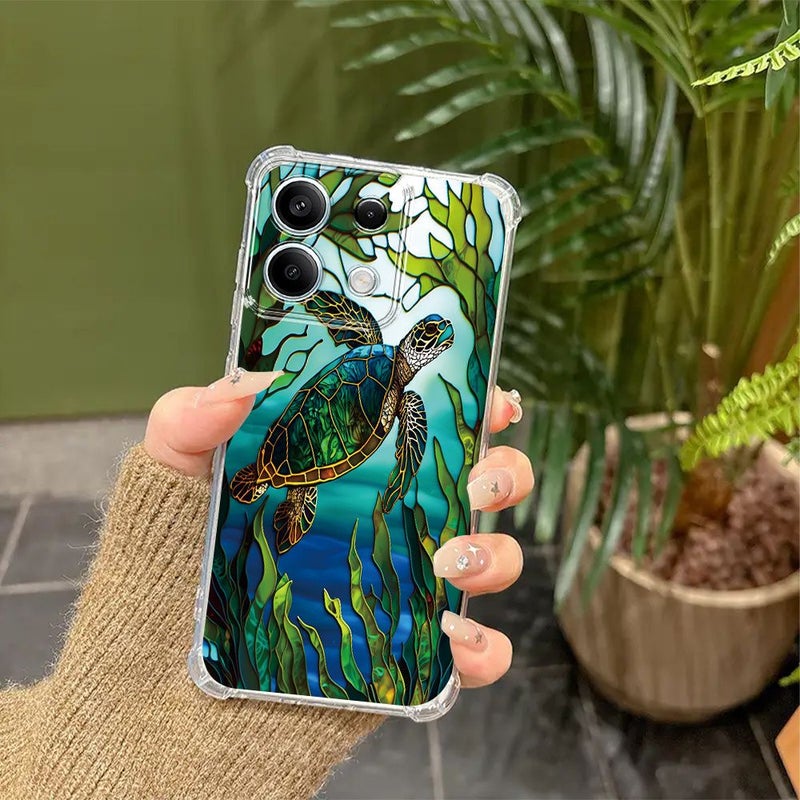 Artistic Sea Turtle Phone Case For Oppo A57 4G Mixed Transparent Shockproof Cover - Image 3