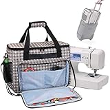 Teamoy Teamoy Sewing Machine Bag, Travel Tote Bag for Most Standard Sewing Machines and Accessories, Gray Dots  - Image 1