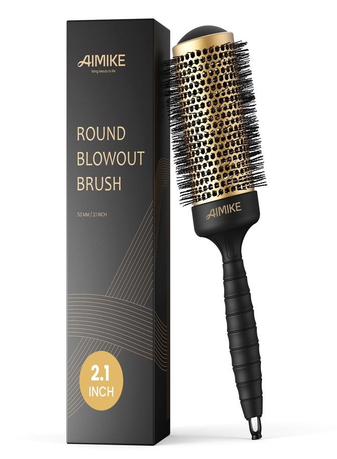 AIMIKE Round Brush for Blow Out, Large Round Hair Brush with Nano Thermal Ceramic Tech, Quick Blow Drying & Styling, Volumizing Blowout Brushes for Women Long Hair, 2.1 in Barrel (Not-electric) - Image 1