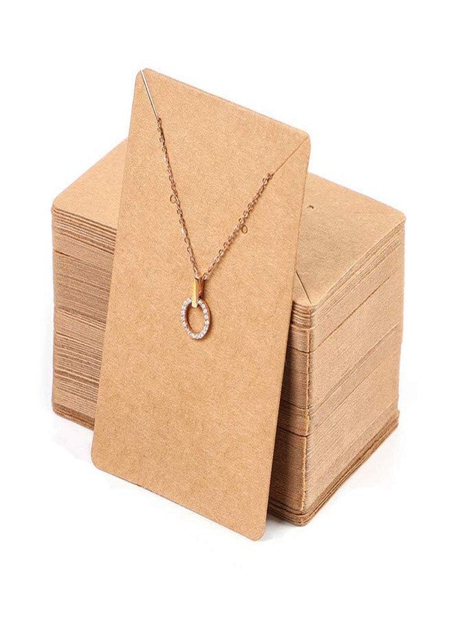 Teensery 150 Pcs Blank Jewelry Display Cards Kraft Paper Necklace Earring Card Holder for Ear Studs, Earrings, Necklaces, 3.5 x 2.4 Inch - Image 1