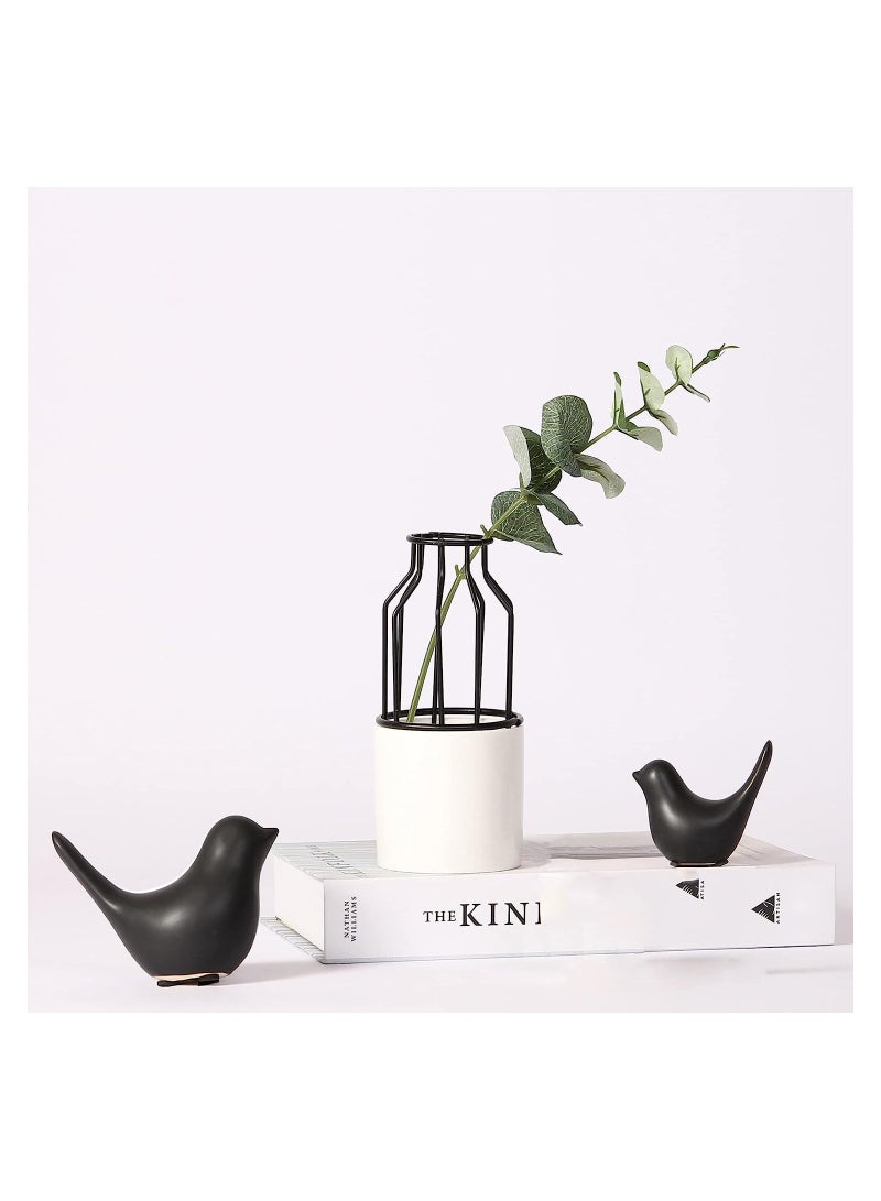 KASTWAVE 2pcs Ceramic Bird Statue Home Decor - Image 2