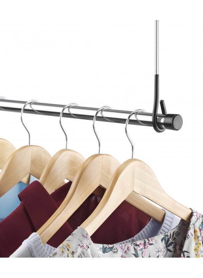 Whitmor Double Closet Rod - Heavy Duty Closet Organizer- Chrome - Image 4