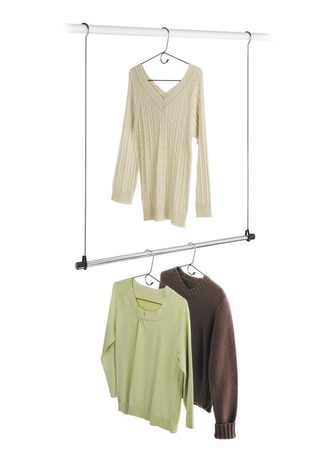 Whitmor Double Closet Rod - Heavy Duty Closet Organizer- Chrome - Image 1