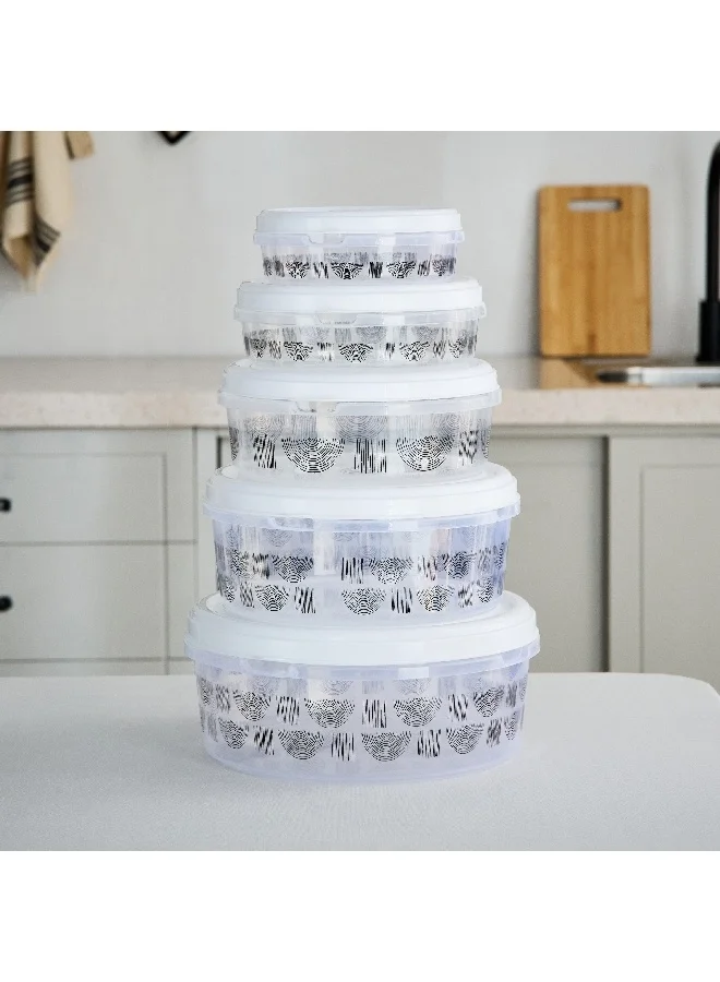 Home Box Spectra 5-Piece Sapphire Printed Container Set 5500 ml