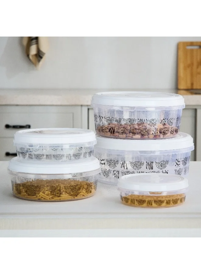 Home Box Spectra 5-Piece Sapphire Printed Container Set 5500 ml