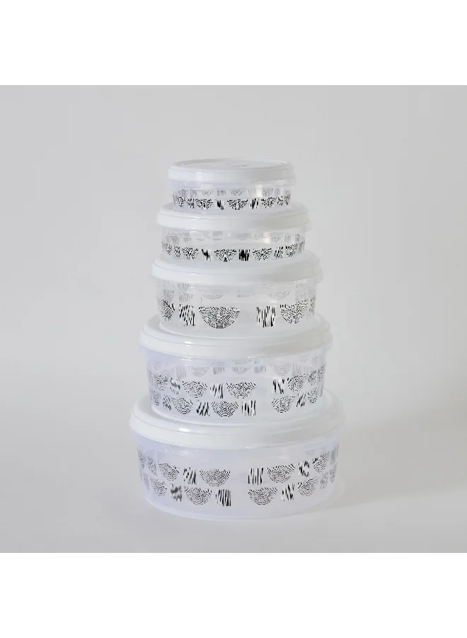 Home Box Spectra 5-Piece Sapphire Printed Container Set 5500 ml