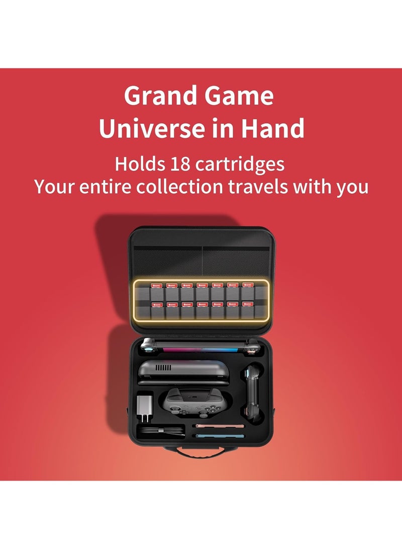 Switch 2 Carrying Case, Waterproof and Dustproof Travel Bag, Holds 18 Game Cartridges, Includes Handle and Shoulder Strap, Compatible with Switch 2 Accessories, Black - Image 3