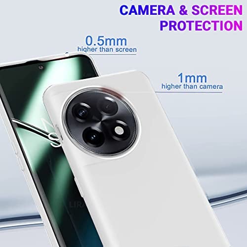 LIRAMARK غطاء خلفي ناعم من السيليكون السائل من LIRAMARK لهاتف OnePlus 11R 5G / 1+11R 5G (أبيض) - Image 2