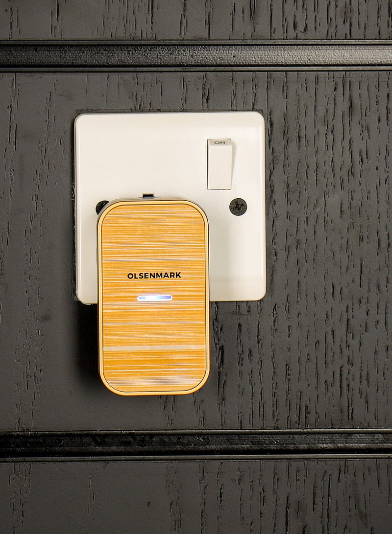 Olsenmark جرس باب رقمي لاسلكي أولسن مارك OMDB18976 مدى 150م، 38 لحن بوليفوني مع زر لضبط الصوت تصميم خشبي أنيق، بطارية قلوية عالية الجودة مضمنة لون خشبي، ضمان لمدة 2 سنوات - Image 3