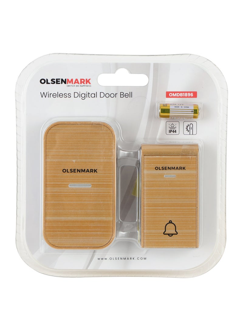 Olsenmark جرس باب رقمي لاسلكي أولسن مارك OMDB18976 مدى 150م، 38 لحن بوليفوني مع زر لضبط الصوت تصميم خشبي أنيق، بطارية قلوية عالية الجودة مضمنة لون خشبي، ضمان لمدة 2 سنوات - Image 5