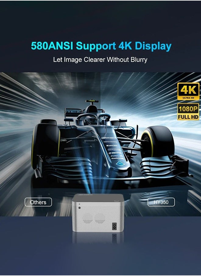 ديقيساند [التركيز الكهربائي] جهاز عرض 4K، جهاز عرض خارجي أصلي بدقة 1080 بكسل عالية الدقة بالكامل، 18000 لومن BT 5.0 WiFi 6 جهاز عرض سينمائي منزلي مدمج بنظام Android 11.0 متوافق مع التلفزيون/الكمبيوتر الشخصي/USB/TV Stick/الكمبيوتر المحمول  - Image 3