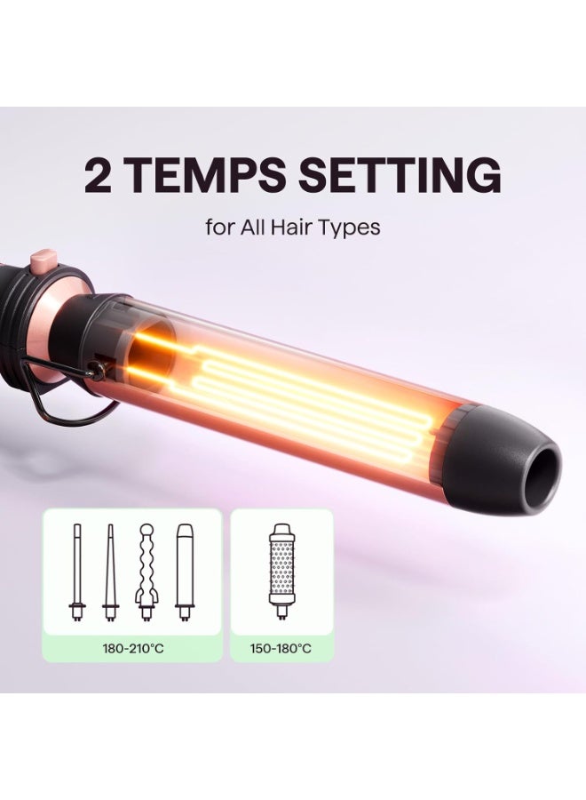 Wavytalk 5 in 1 Curling Wand Set, Multi Curl, Curling Iron Set with Thermal Brush and 4 Interchangeable Ceramic (0.5”-1.25”), Instant Heat Up (Rose Gold) - Image 2